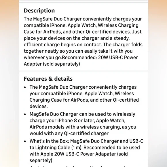 Apple MagSafe Duo Charger - Like New - Picture 5 of 6